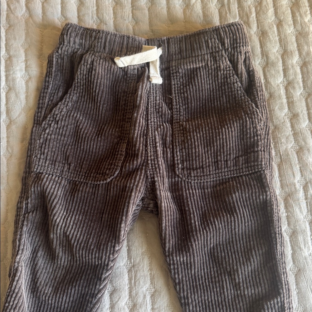 Little Co. Brown Corduroy Pants with Drawstring
